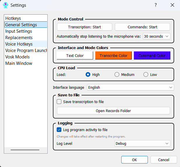 General Settings