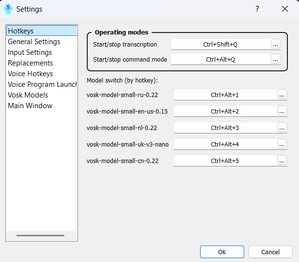 Hotkeys Settings